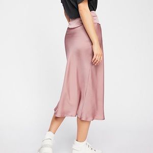 Free People Pink Silk skirt